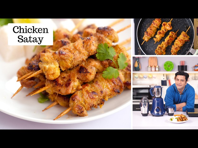 Thai Chicken Satay | Peanut Sauce | Chicken Kebab | Kunal Kapur Thai Recipe | Spicy Street Food