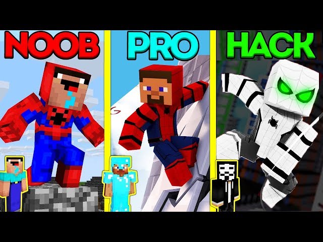 Minecraft Battle: NOOB vs PRO vs HACKER: SPIDERMAN TURNING CHALLENGE / Animation