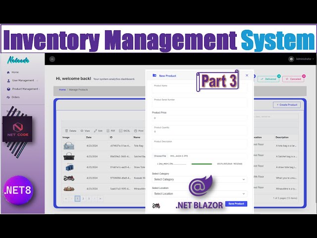Inventory Management System with .NET 8 Blazor with Clean Architecture & CQRS - Razor, Hubs & States