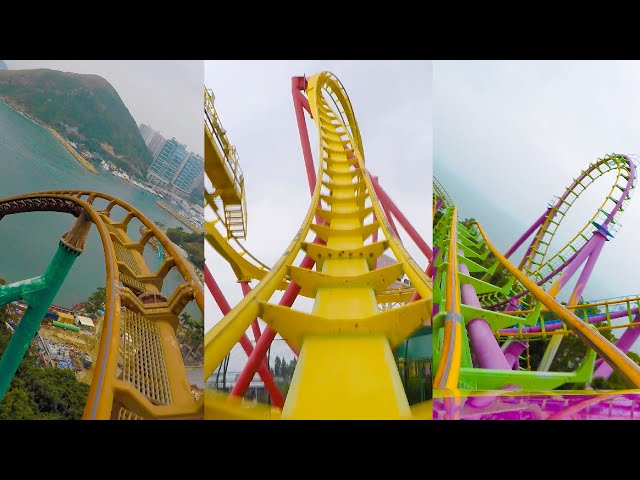 Every Roller Coaster at Ocean Park, Hong Kong! Past & Present! Front Seat POV!