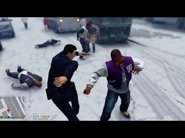 GTA 5 - POLICE SNOWBALL FIGHT! Best of Christmas LSPDFR Cops Patrols (Christmas Special Part 2)
