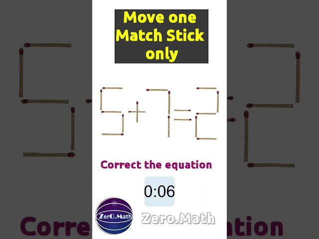 Matchstick Puzzle #shorts #math #puzzle #matchsticks #riddles