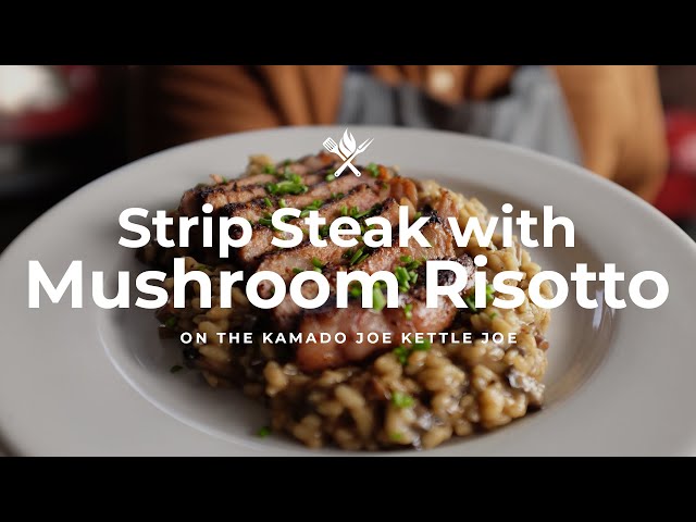 Strip Steak with Mushroom Risotto
