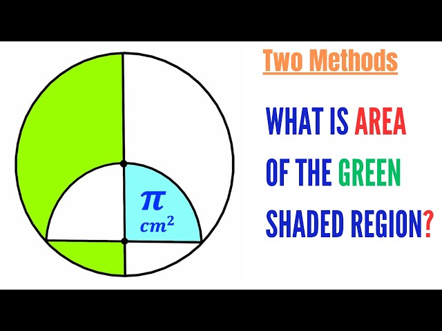 Can you find the area of the Green region? | (Two Methods) | #math #maths #geometry