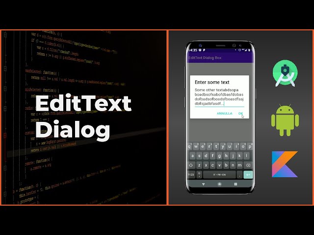 EditText Dialog Box in Android Studio Tutorial (Kotlin 2020)
