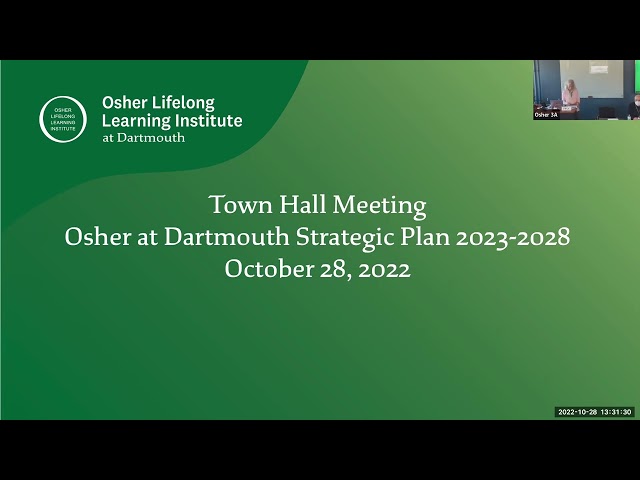 Town Hall Meeting, Strategic Plan