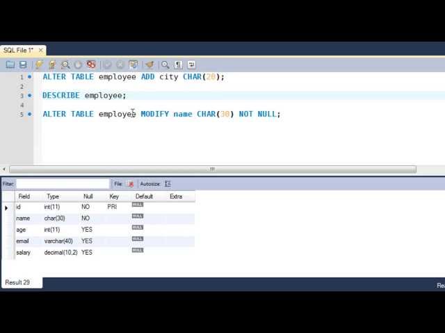 SQL Tutorial - 55: The ALTER TABLE Command