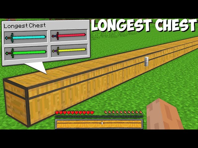 How to OPEN SECRET INVENTORY of LONGEST CHEST in Minecraft ? RAREST ITEMS !