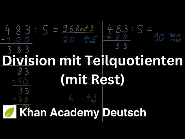 Division mit Teilquotienten (mit Rest) | Mathematik | Khan Academy