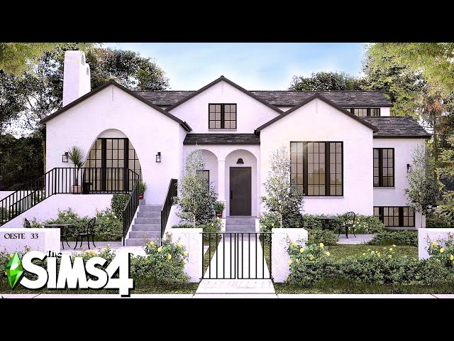 Modern Spanish Colonial Family Home ~ Curb Appeal Recreation: Sims 4 Speed Build (No CC)