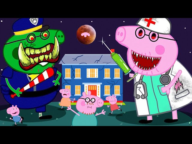 Escape! Nightmare of monsters Doctor and Police in the city | Scary Peppa pig animation