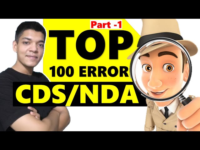 Spotting Error: 100 Error-Based English Questions for CDS and NDA 2023 | Shubham Varshney