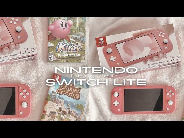 unboxing my nintendo switch lite with animal crossing & mario kart 8 deluxe