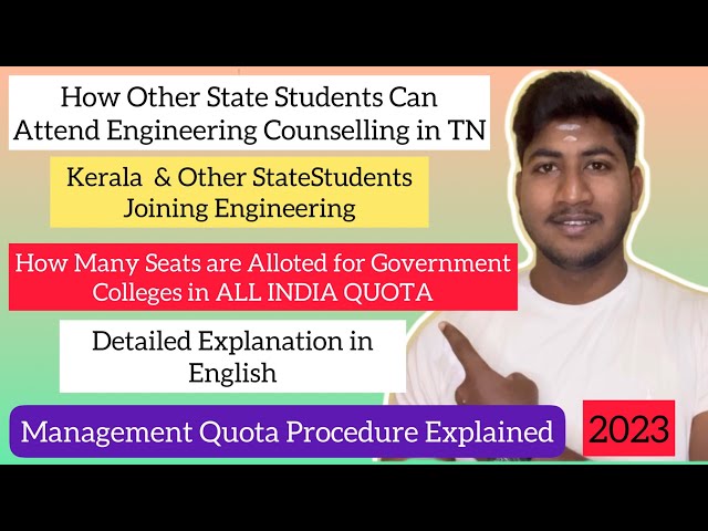 How Other State Students Join Engineering in Tamilnadu|Both Management & Gov. Quota|English Video