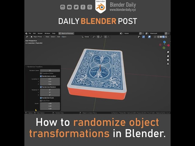 Randomize Transformations in Blender