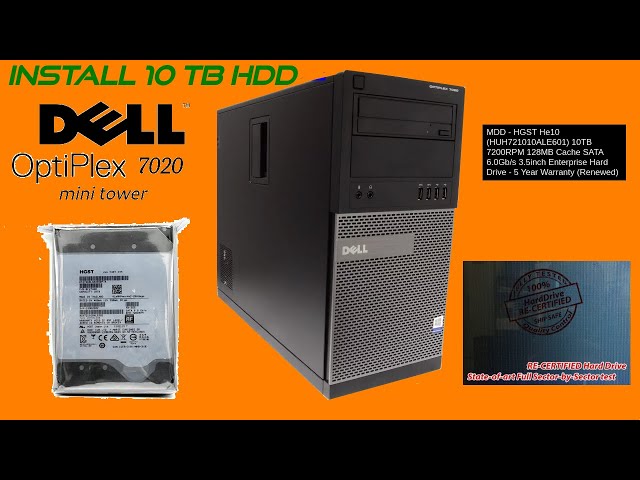 Dell Optiplex 7020 MT - Install-setup 10 Tb HDD