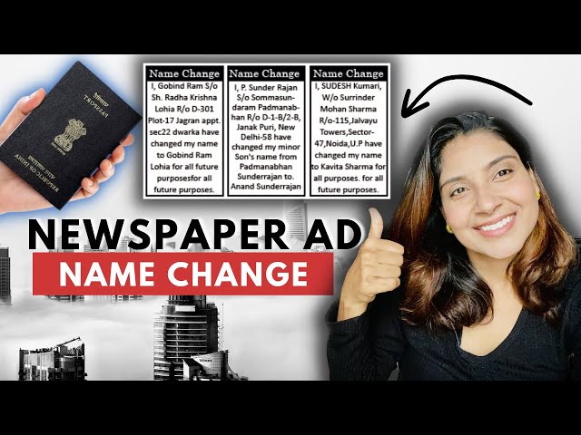 How to do newspaper ad for name change | newspaper advertisement for name change in passport