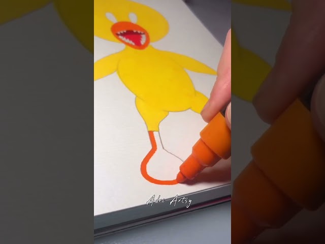 Drawing Yellow from Roblox Rainbow Friends Chapter 2 with Posca Markers! #shorts