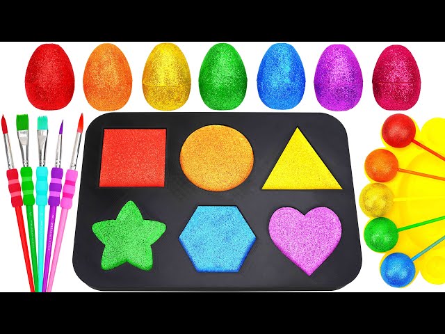 Satisfying Video l How To Make Rainbow Glitter Lollipop Candy with 6 Color Slime Pool Cutting ASMR