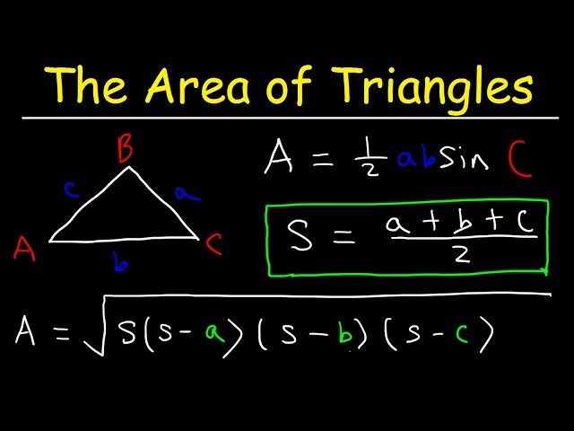 Area of an Oblique Triangle - SAS & SSS - Heron's Formula, Trigonometry