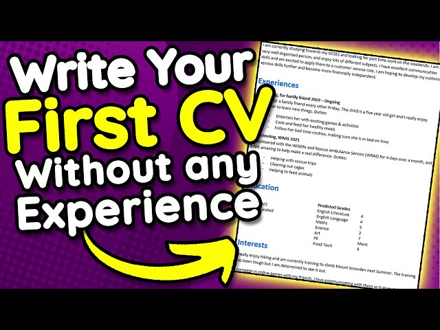How to Write Your First CV with No Experience