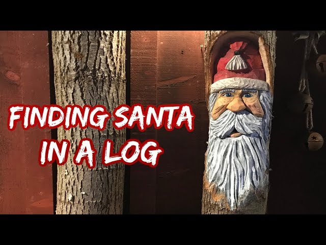 Santa In A Log (Woodcarving)