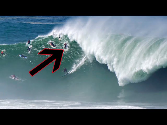 This guy went backwards down a 30ft wave