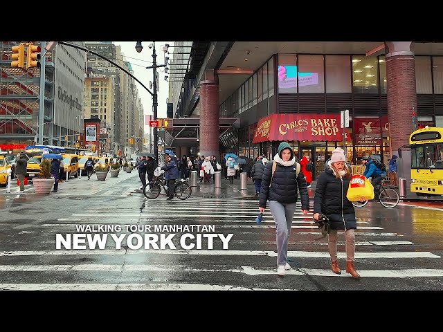[Full Version] NEW YORK CITY - Rainy Day in Manhattan, 8th Ave, Columbus Ave, Central Park West, 4K