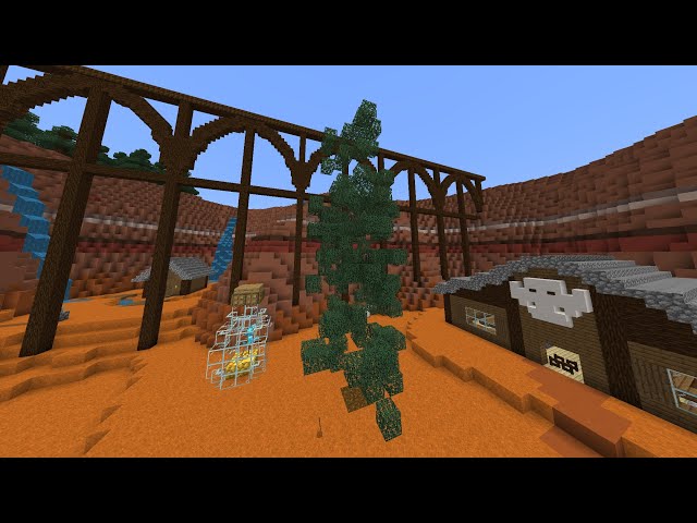 Cutting down spruce wood in my survival world | Minecraft