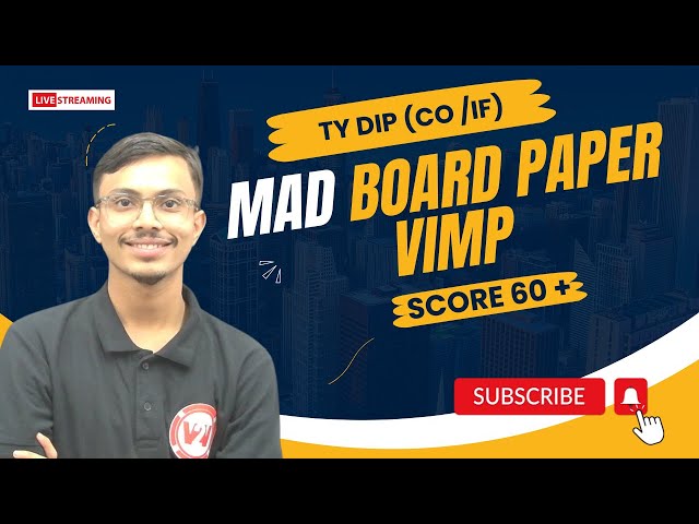 MAD | TY diploma CO / IF | Board Paper Solution & VIMP for Board Exam
