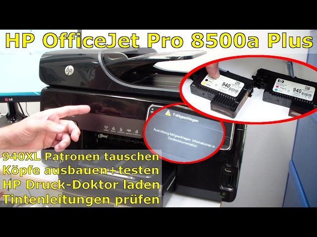 HP OfficeJet Pro 8000/8500a Plus Druckprobleme - Druckkopf und Patronen