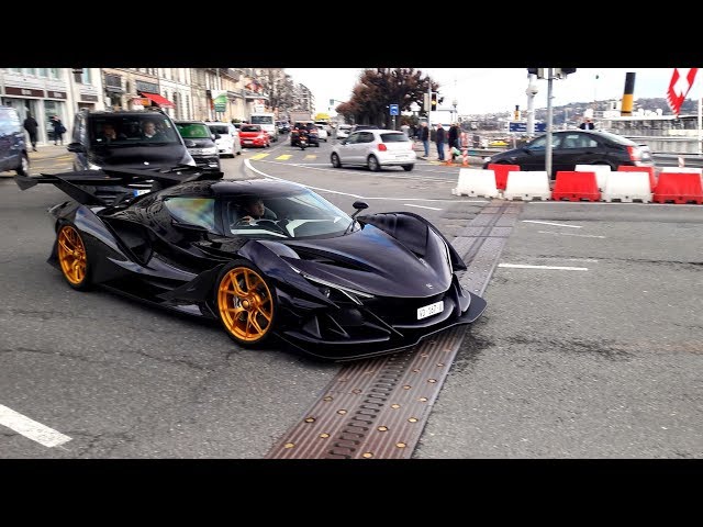 Apollo IE hypercar hits the streets for the first time - 6,3l V12 STRAIGHT PIPES INSANE SOUND