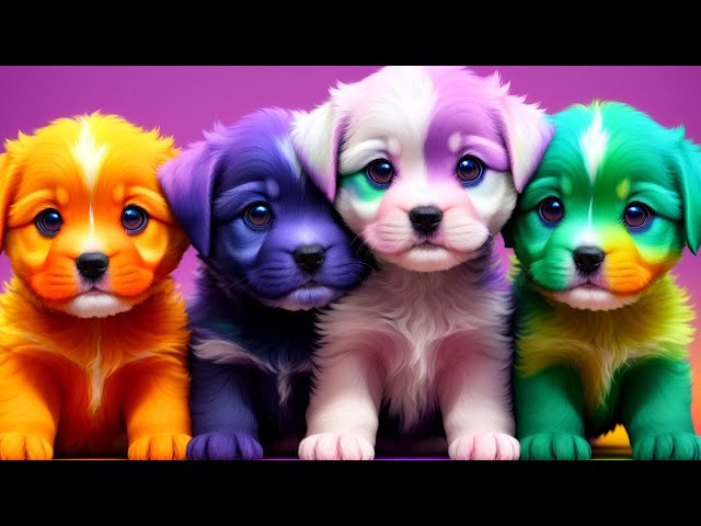Colorful Cute Puppy Dogs, Animation and Happy Kids Songs for Children