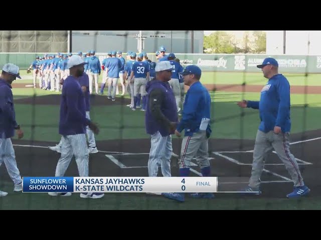 HIGHLIGHTS: Kansas baseball takes game two of the Sunflower Showdown