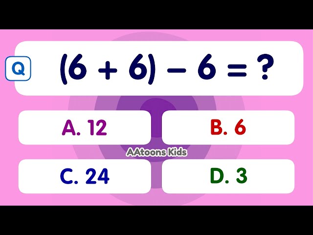 Quiz Time | Maths Quiz for Kids | Mixed Operations Quiz for Kids | Learn Mathematics |