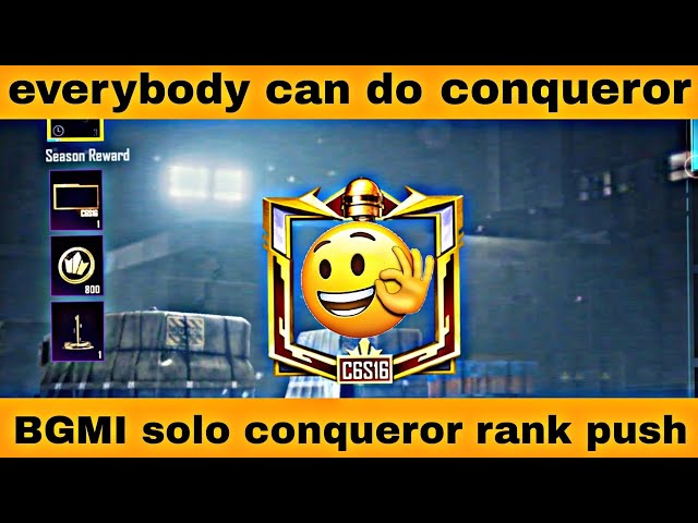 Everybody can do conqueror 😍, BGMI solo conqueror rank push video...