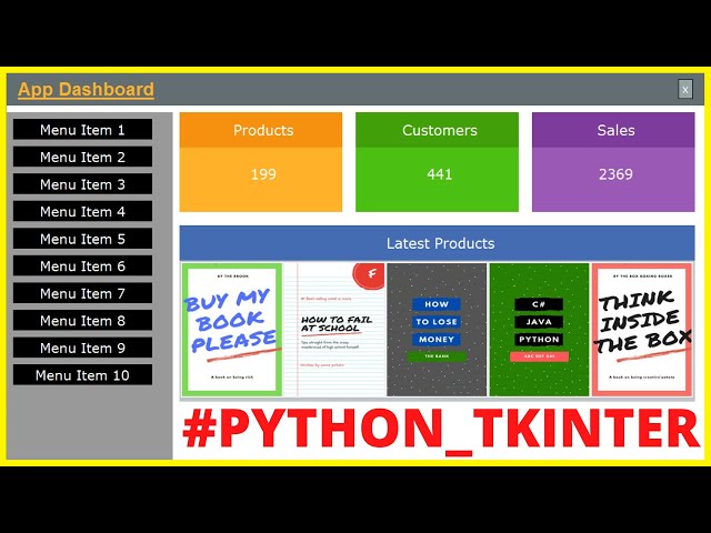 Python Project Tutorial - How To Design Dashboard Form In Python Tkinter