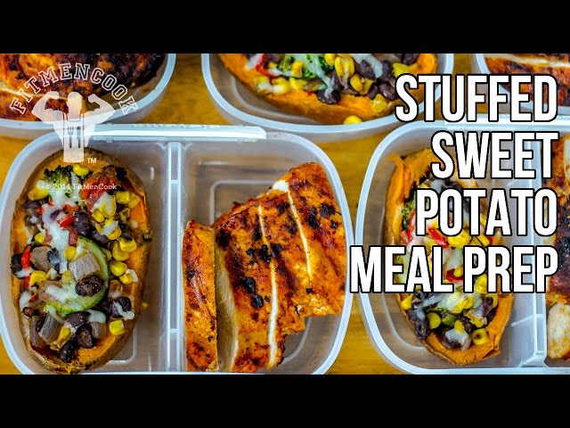 Bodybuilding Meal Prep Stuffed Sweet Potatoes / Batatas Rellenas con Verduras