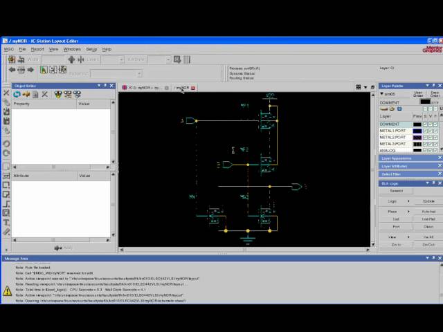 VLSI Tutorial 5: Schematic driven layout of a NOR2 gate using Mentor Graphics ICStation