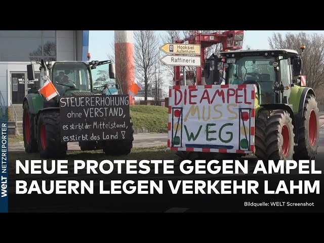 DEUTSCHLAND: Widerstand gegen Ampel geht weiter! Bauern-Proteste legen Verkehr im Norden lahm