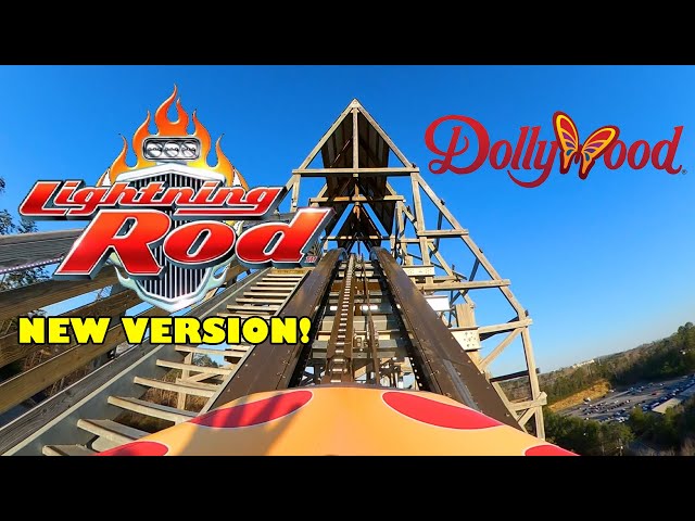 Lightning Rod! NEW CHAIN LIFT VERSION! Multi-Angle Roller Coaster POV! Dollywood