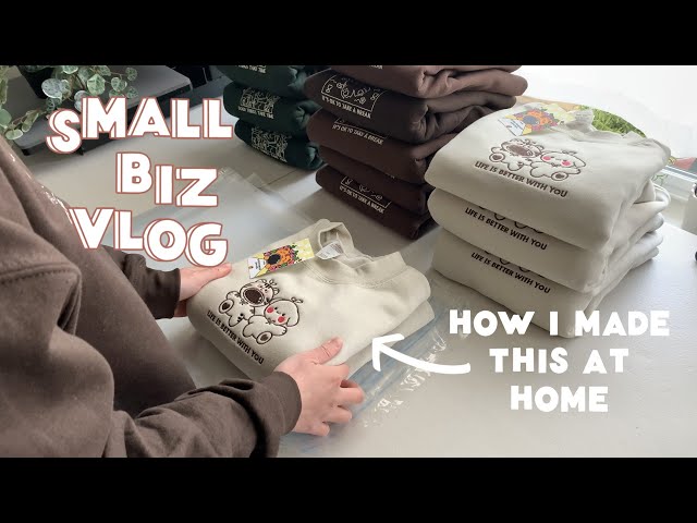 life as a solo full-time small business owner// home-based embroidery shop, realistic relaxing vlog