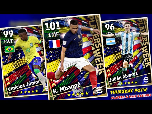 Thursday New POTW: International Cup Dec 15 '22 In eFootball 2023 Mobile | Players & Max Ratings