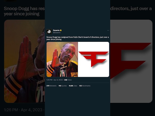 Snoop Dogg leaves FaZe Clan after 1 year