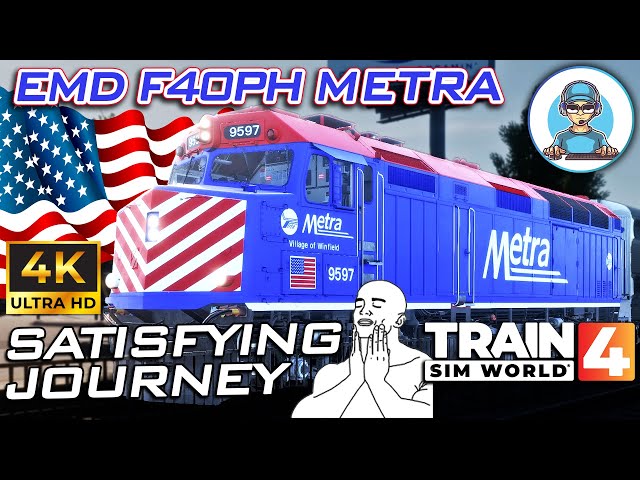 4K || Satisfing Journey in EMD F40PH 3C in Metra Livery