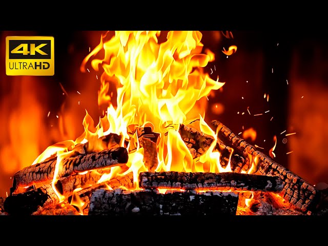 🔥 Fireplace with Cozy Flame Serenity: Crackling Logs Cast a Glow of Relaxation 🔥 Fireplace 4K UHD