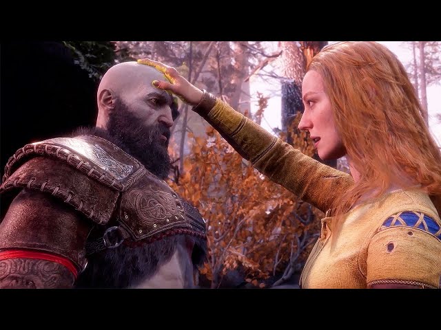 God of War Ragnarök (PS5) Kratos Meets Wife Faye Cutscene (4K Ultra HD) 2022
