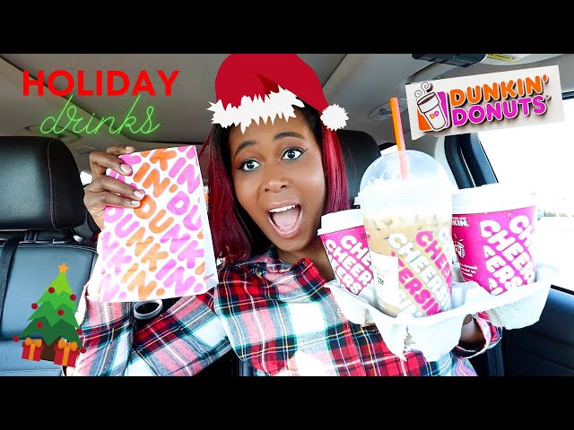 Trying Dunkin' Donuts Holiday Drinks 2020 | Sugarplum Macchiato!