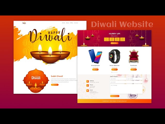 Responsive Diwali Theme Website Design Using HTML/CSS/JS From Scratch