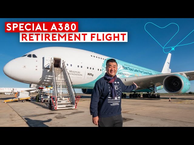 A Special Farewell Flight of Hi Fly A380 - Fly-Bys and Heart in the Sky